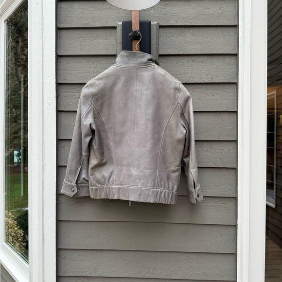 Valette leather jacket gray M Lamb leather!  See pen mark on jacket.  3/4 sleeve - Picture 9 of 13